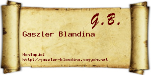 Gaszler Blandina névjegykártya
